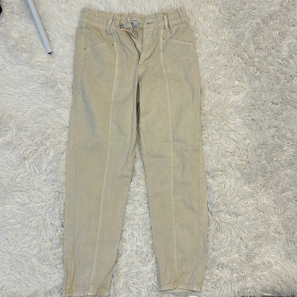 Forever 21 women’s vintage paper bag pants in cream